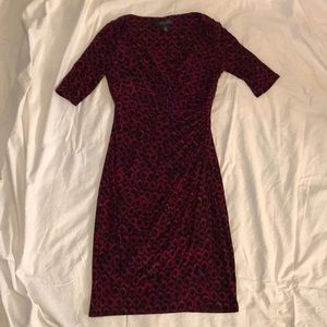 Lauren Printed V-neck Fitted Dress